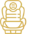 Gold car seat icon