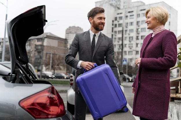 Premium airport limo service with meet-and-greet, luggage assistance, and flexible booking at terminal.