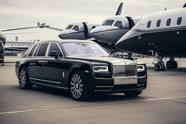 FBO airport transportation luxury vehicles for private jet travelers